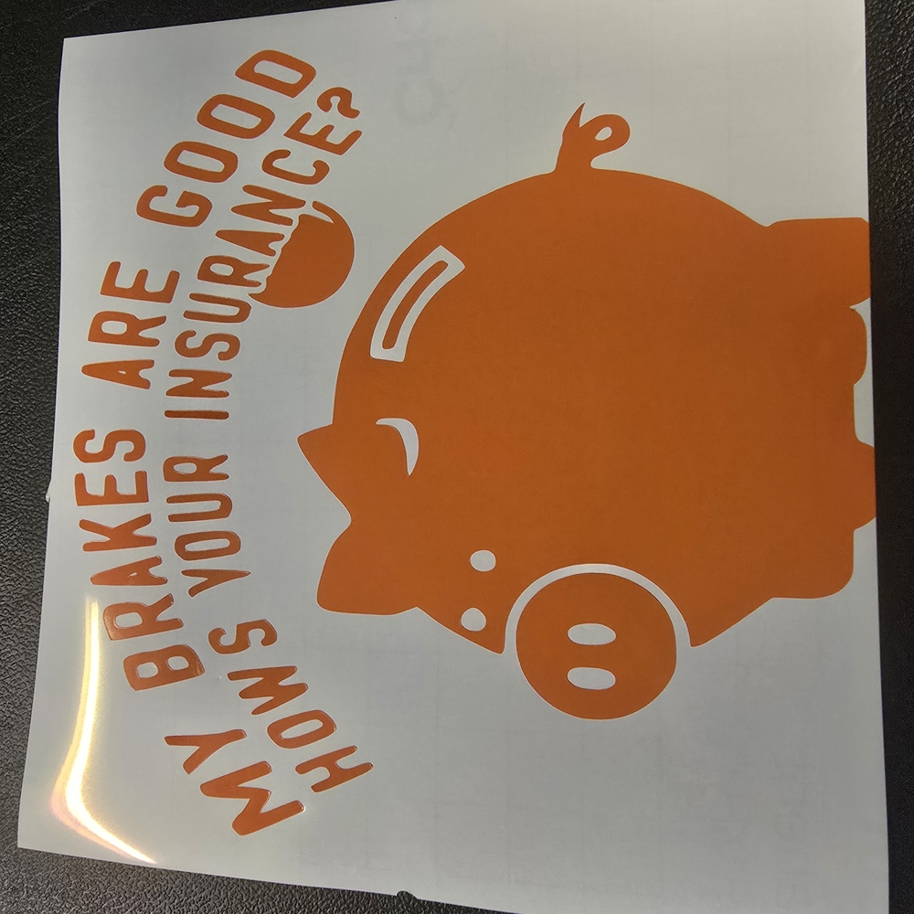 Orange Piggy Car Decal